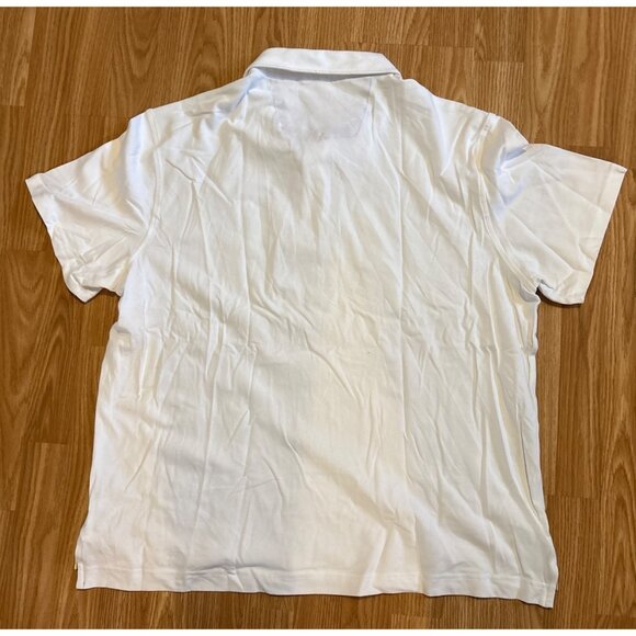 Robert Graham White Polo Shirt XL Short Sleeve Cotton Blend Colorful Collar Deta - Picture 3 of 4